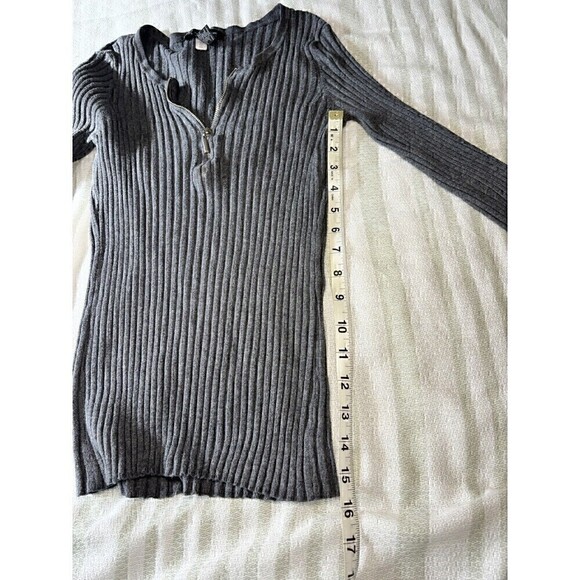 INC International Concepts Long Sleeve Juniors Large Ribbed Front Zipper Y2K 90s - Picture 10 of 11